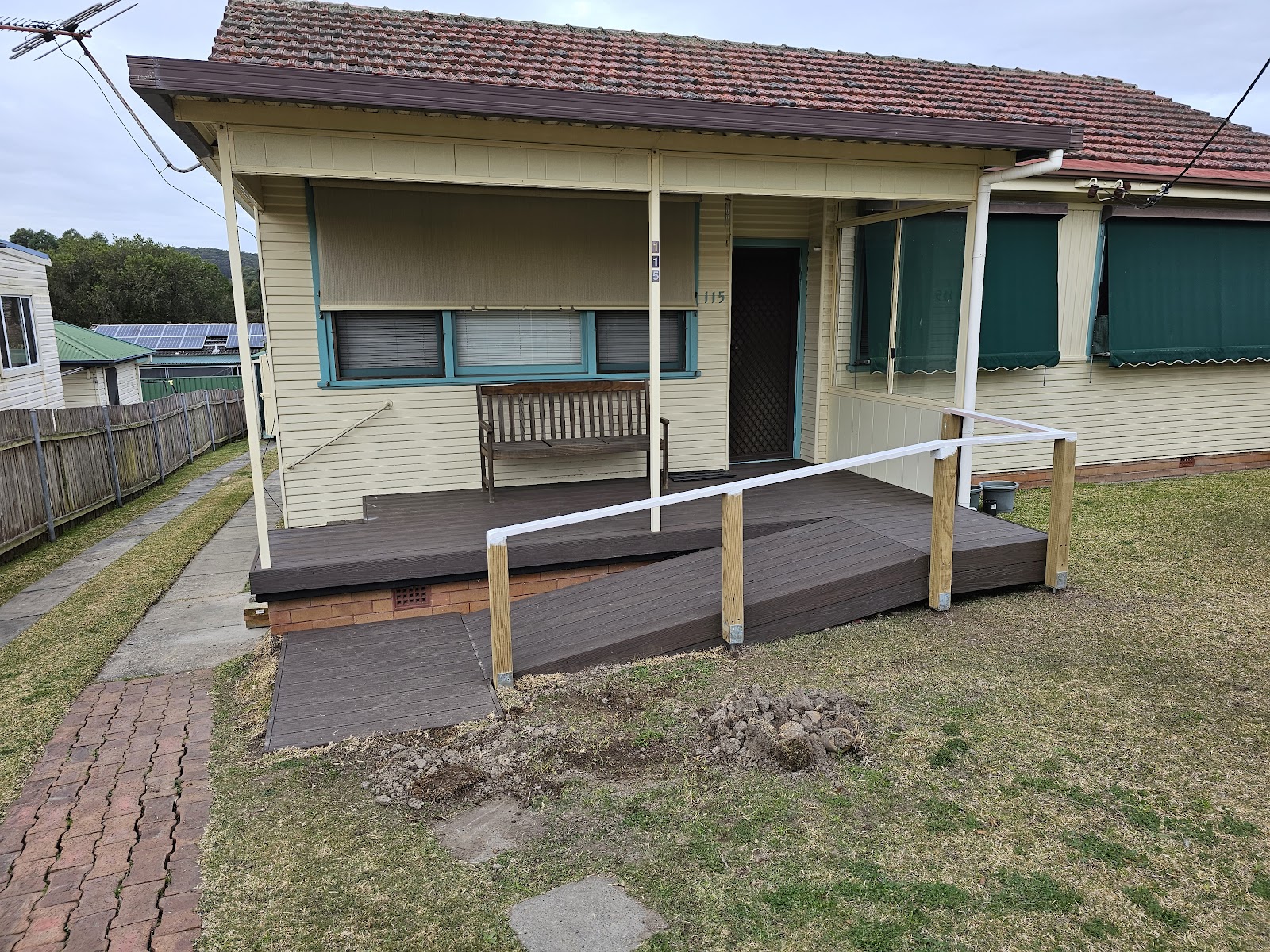 New access ramp and landing at the front of a home