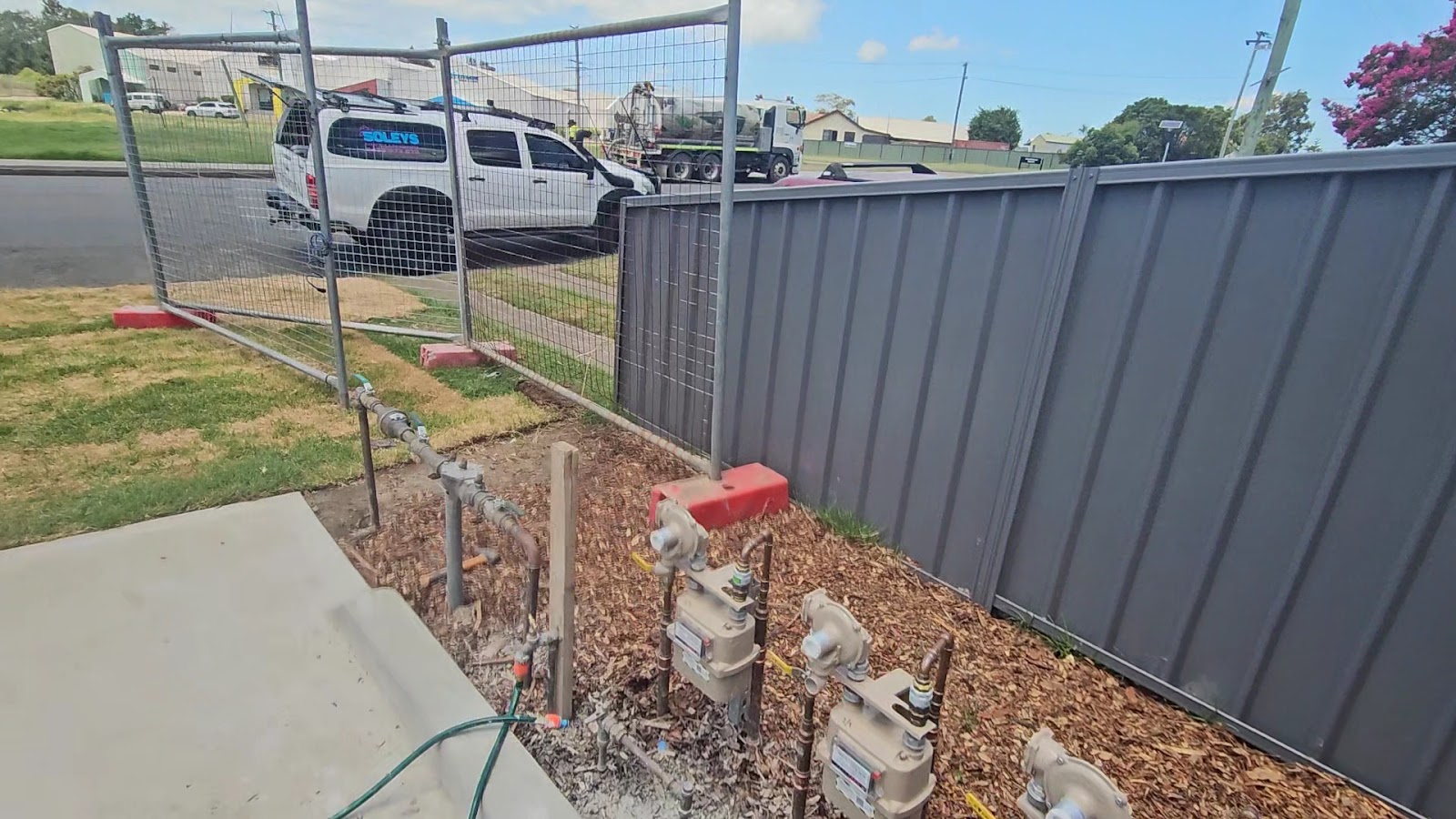 Fence panels going in along a front boundary